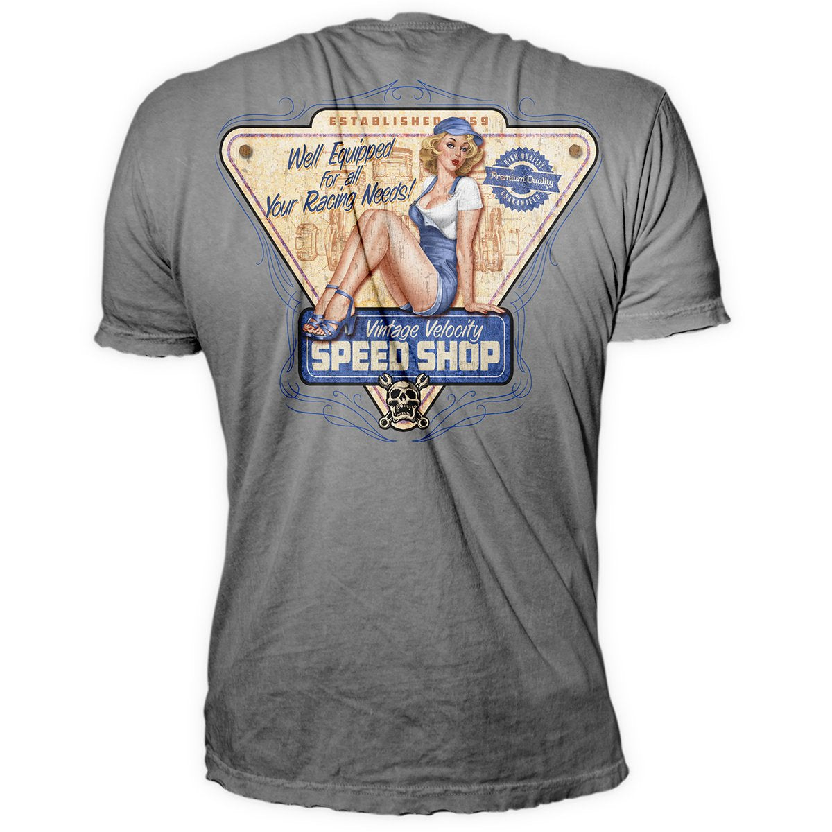 Vintage Velocity Speed Shop Pin Up Tee