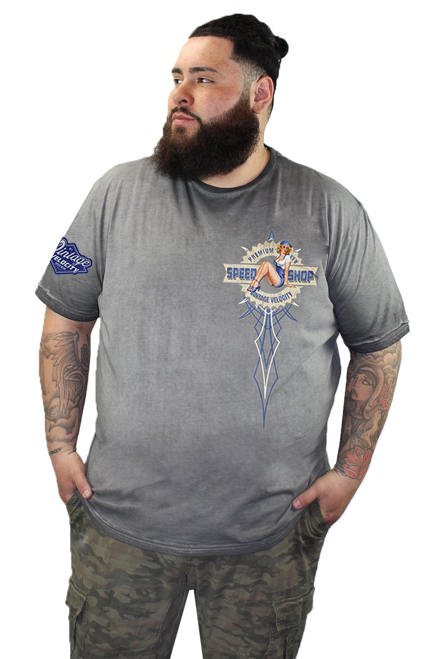 Vintage Velocity Speed Shop Pin Up Tee