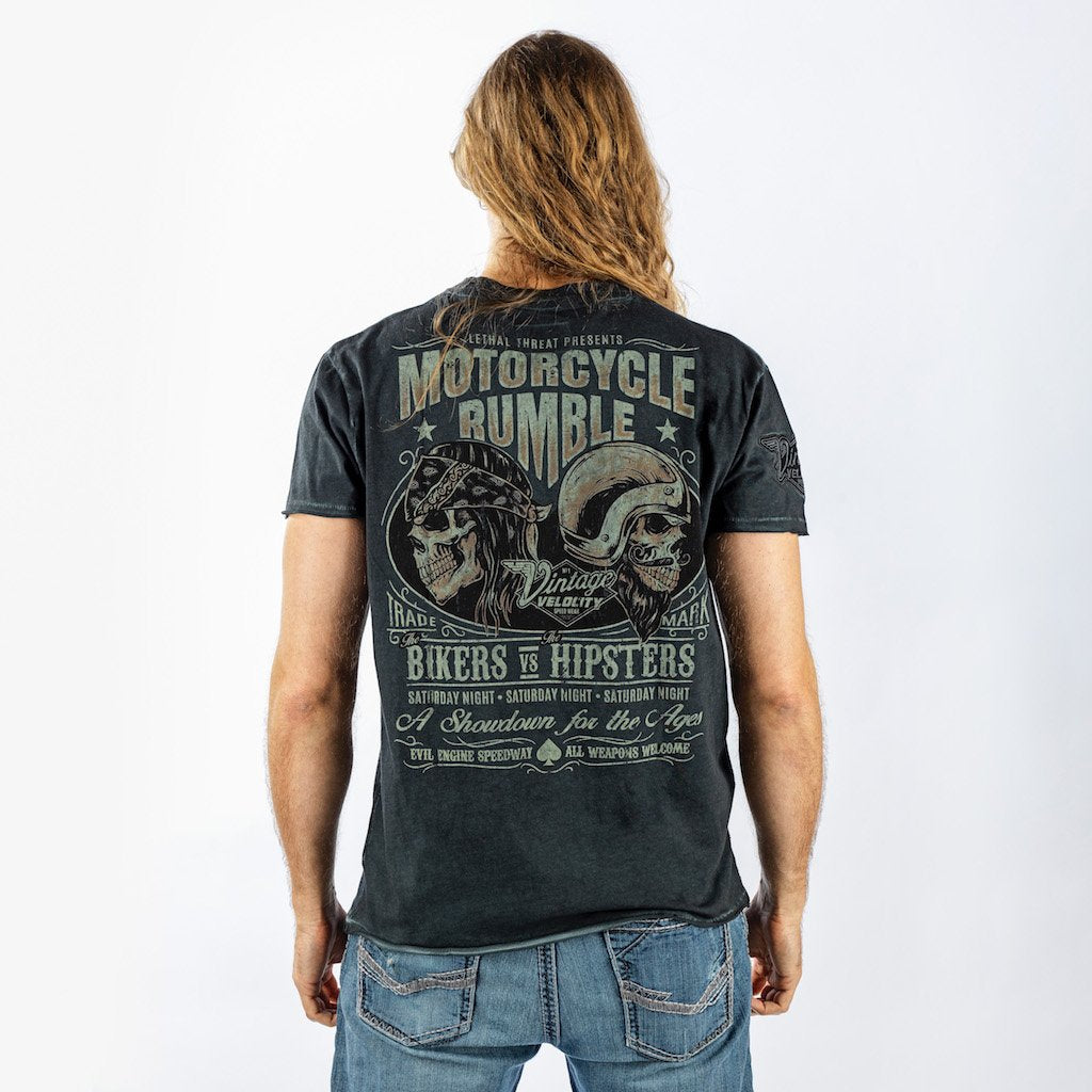 Vintage Velocity Biker Vs Hipsters Tee