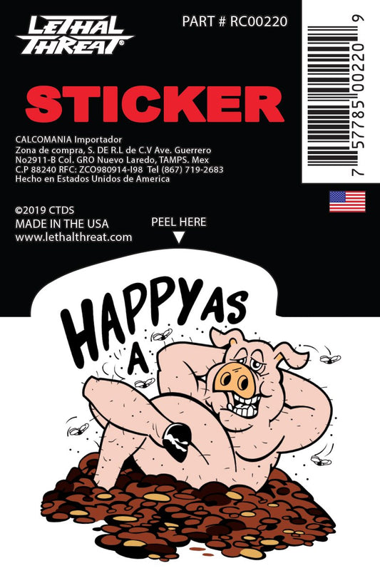 Rude & Crude Decal: Happy as a Pig