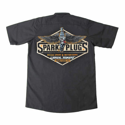 Sparkly Plugs Embroidered Work Shirt