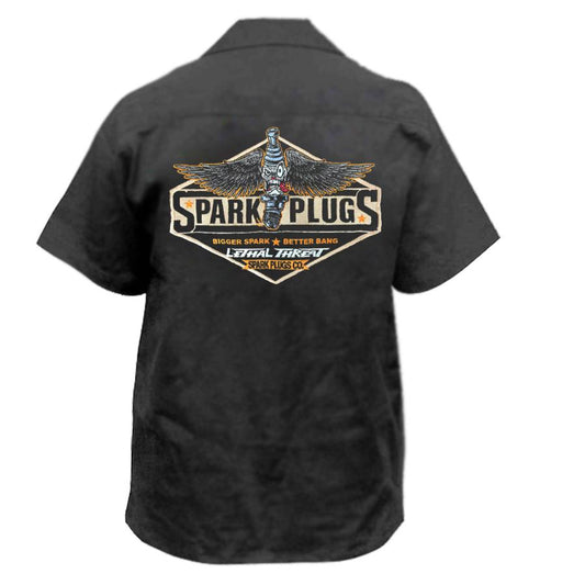 Sparkly Plugs Embroidered Work Shirt