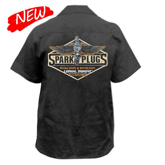 Sparkly Plugs Embroidered Work Shirt
