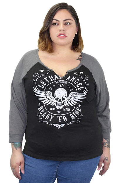 Ready to Ride Raglan 3/4 Sleeve Shirt