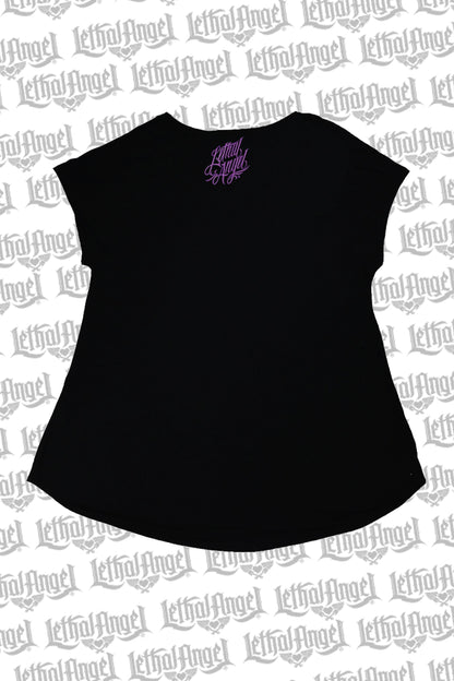 Rose Skull Lace Up Tee Shirt