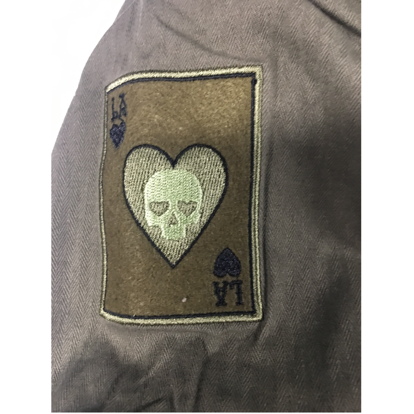 Untamed Army Green Embroidered Button Down Shirt