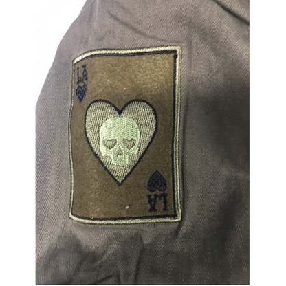 Untamed Army Green Embroidered Button Down Shirt