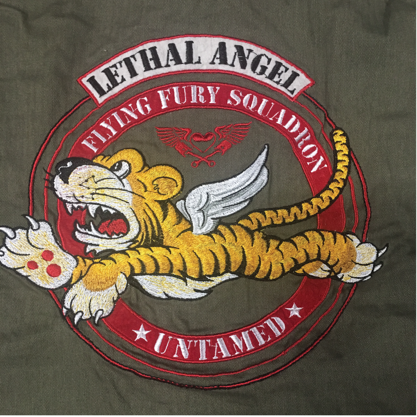 Untamed Army Green Embroidered Button Down Shirt